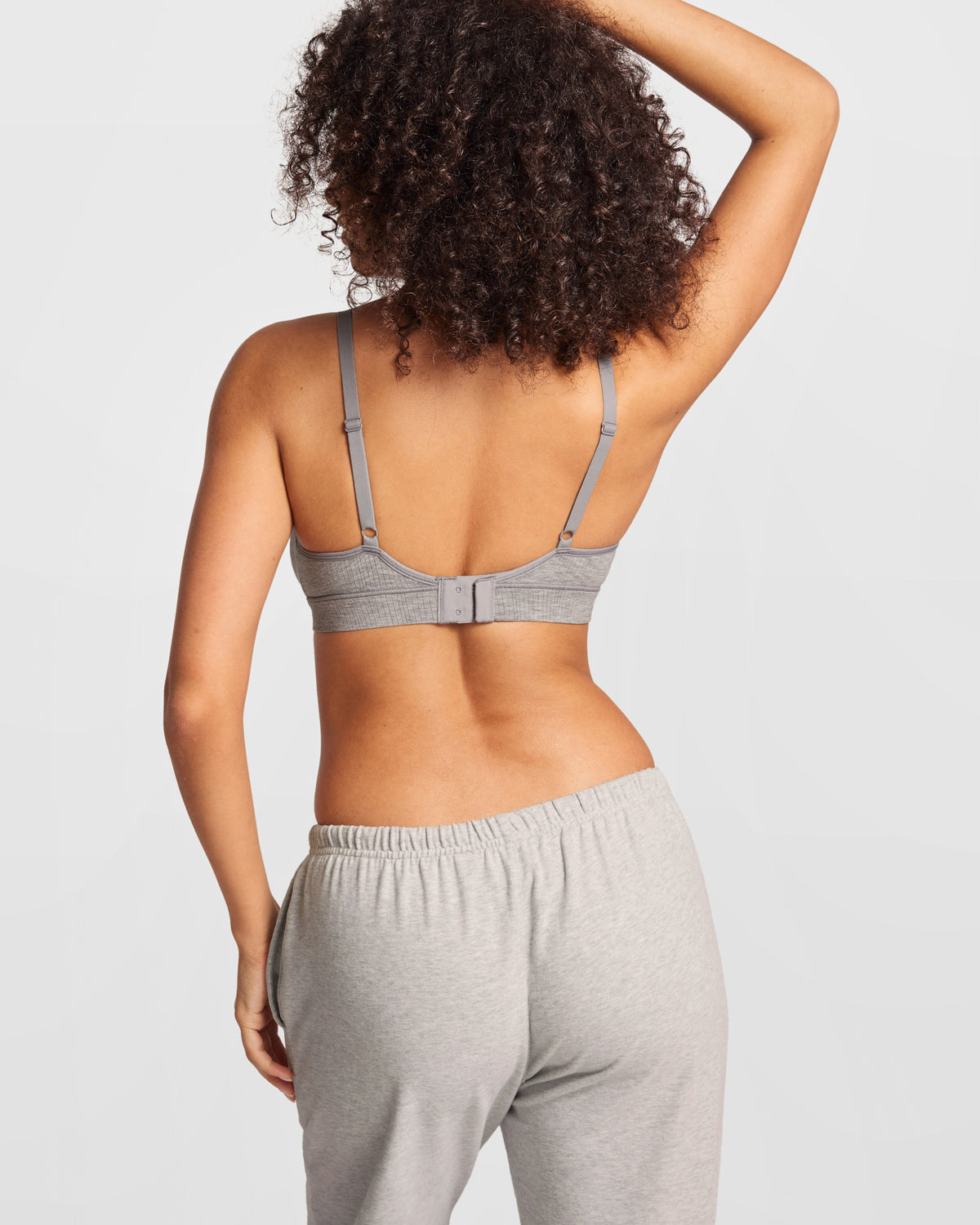 SOULVOR wireless V-neck triangle Bralette Moon Heather Grey