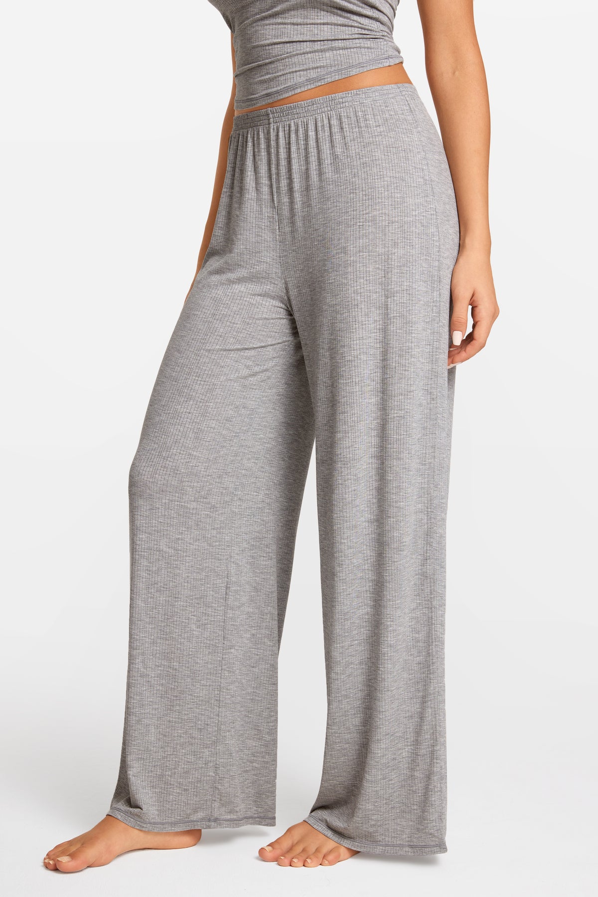SOULVOR Wide Leg Casual Pants Moon Heather Grey