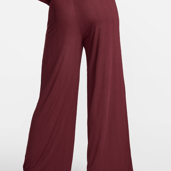 SOULVOR Wide Leg Casual Pants Rum Raisin @model_info:A2